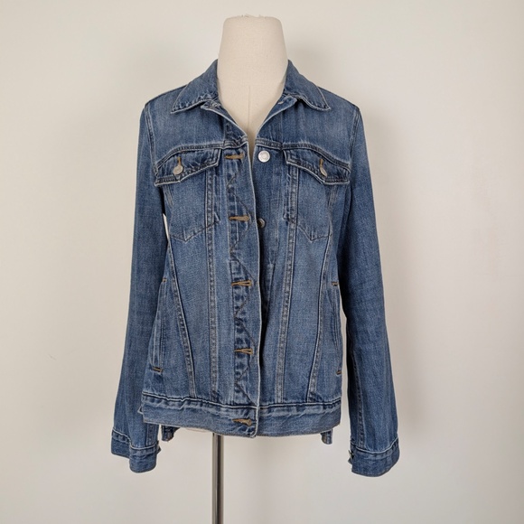 GAP Denim Jacket Jean Long Sleeve Fitted Medium Wash - Picture 6 of 10